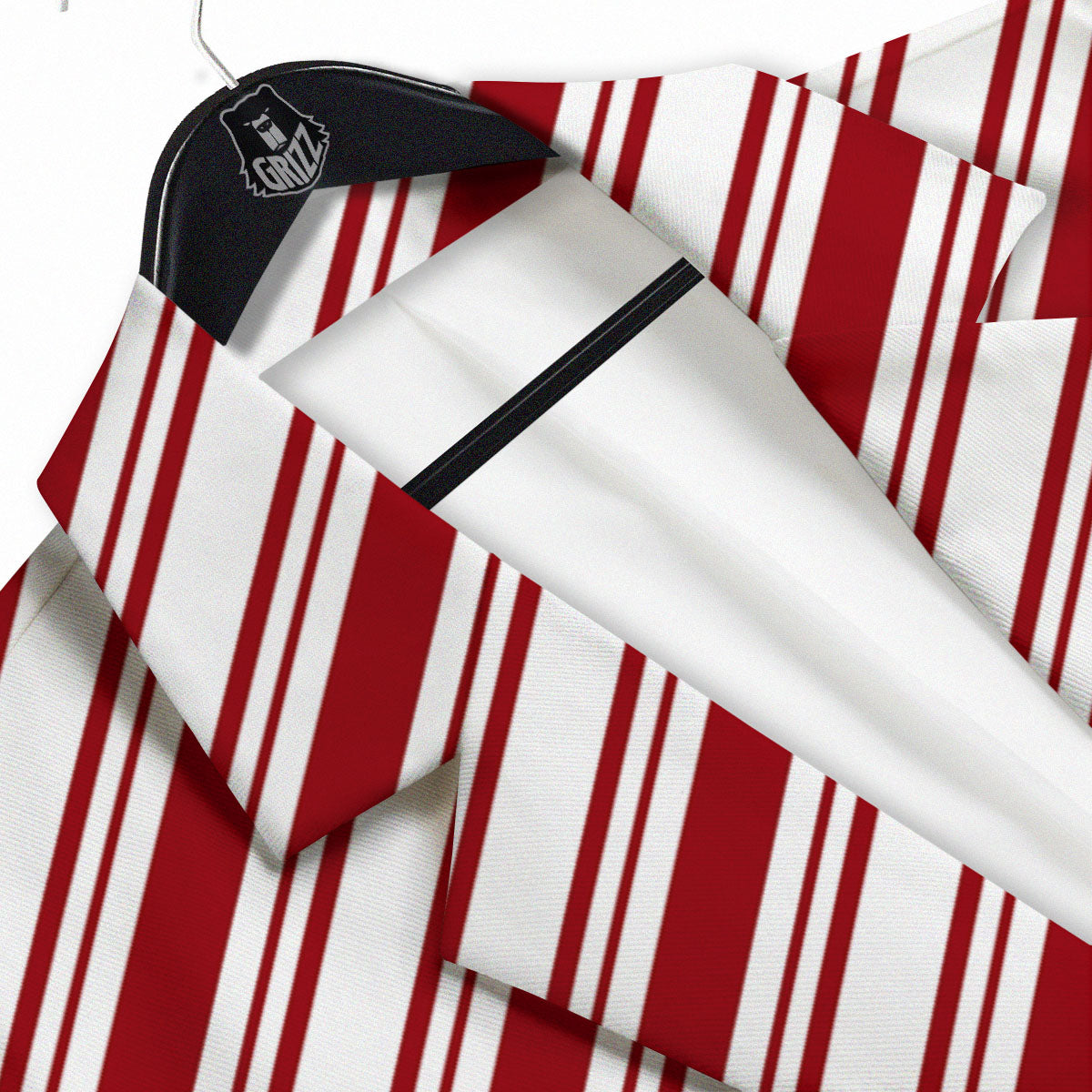 Stripes Xmas Candy Cane Print Pattern Men's Sport Coat-grizzshop