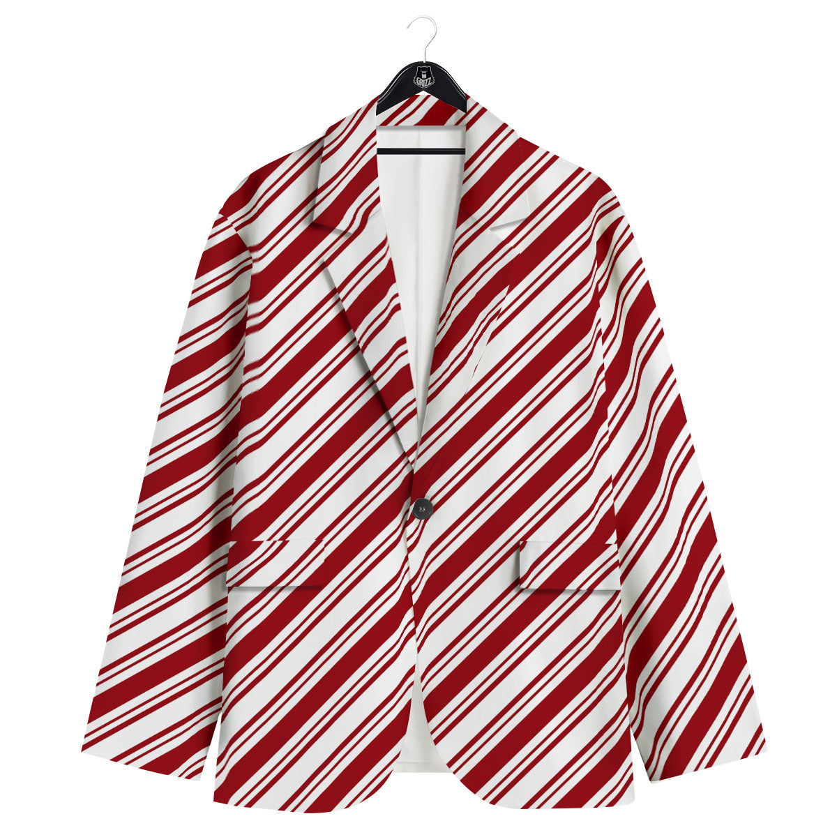 Stripes Xmas Candy Cane Print Pattern Men's Sport Coat-grizzshop