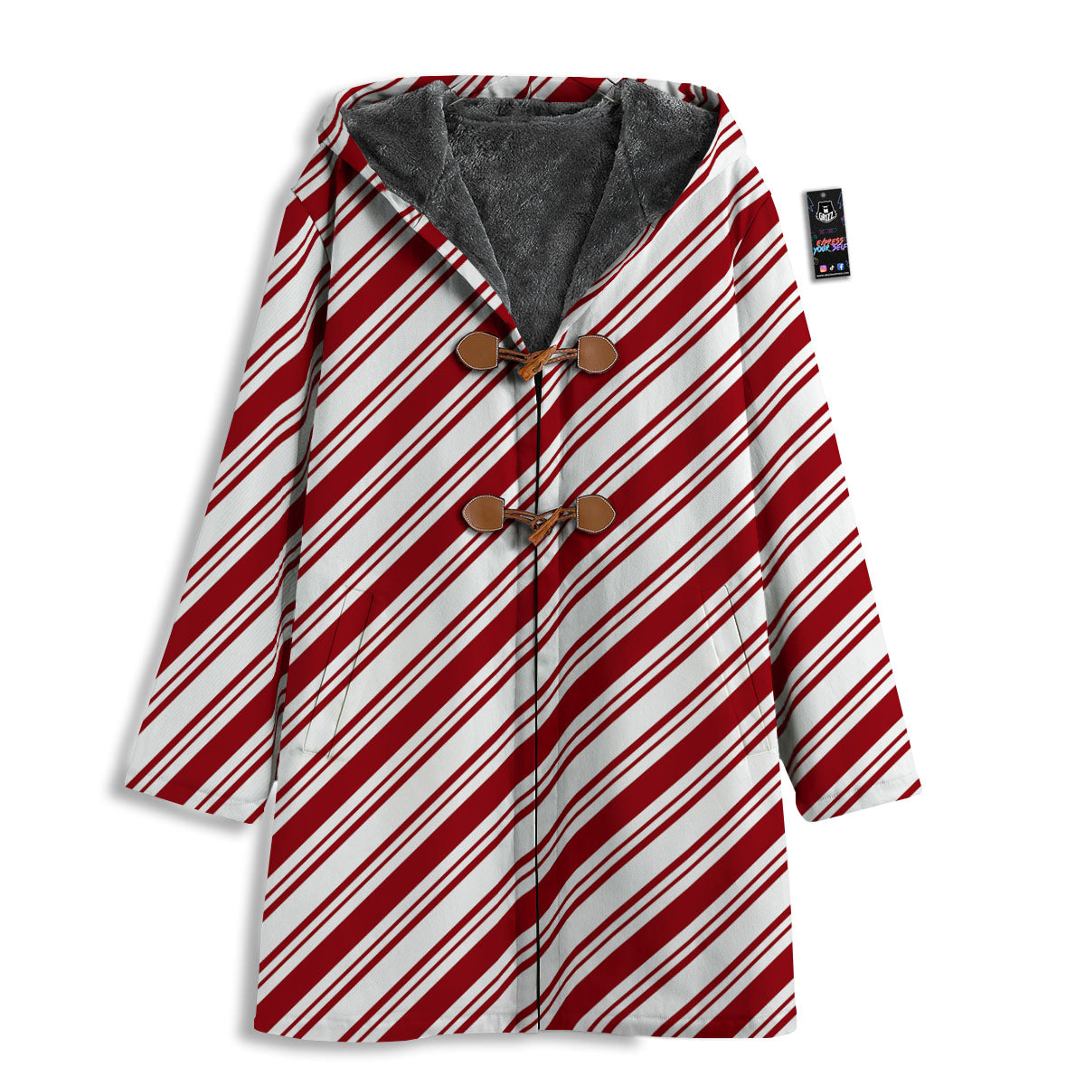 Stripes Xmas Candy Cane Print Pattern Men's Windbreaker Jacket-grizzshop
