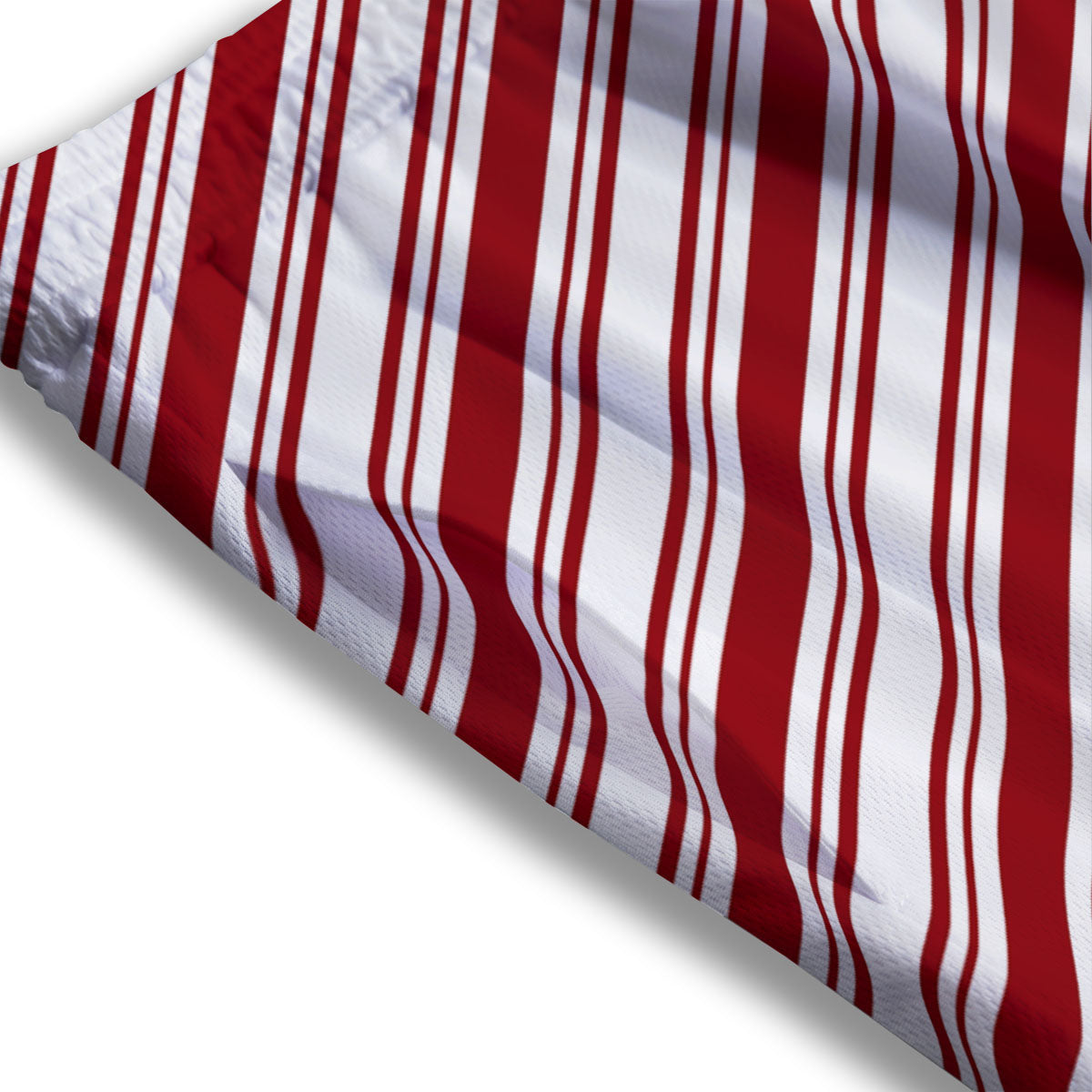 Stripes Xmas Candy Cane Print Pattern Mesh Shorts