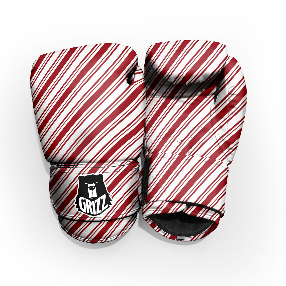 Stripes Xmas Candy Cane Print Pattern Pro Boxing Glove