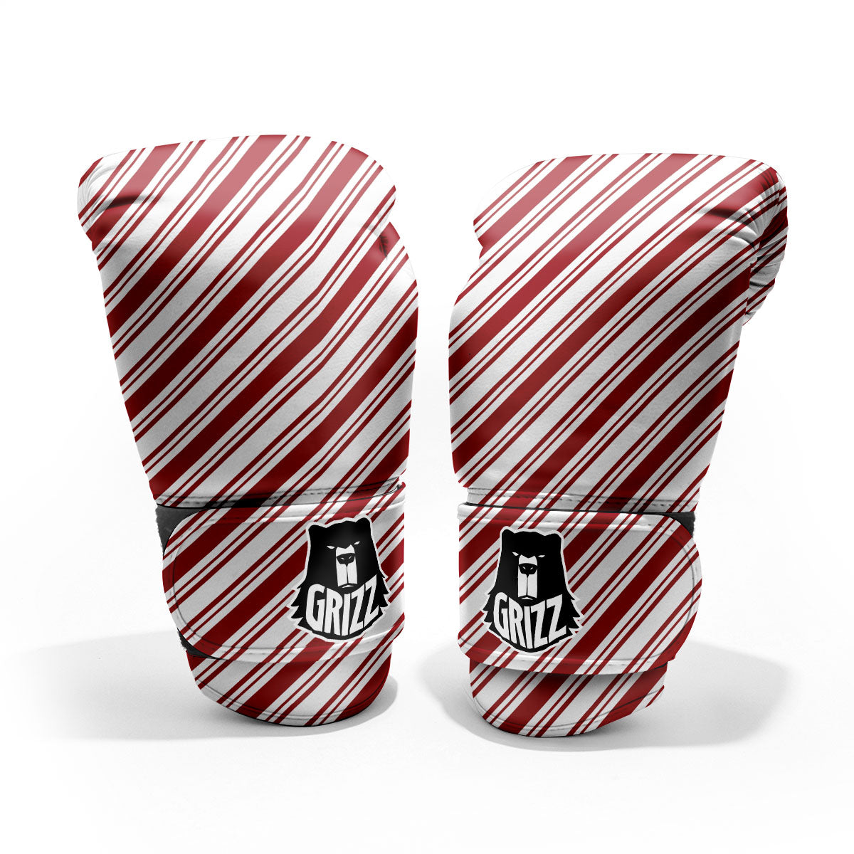 Stripes Xmas Candy Cane Print Pattern Pro Boxing Glove