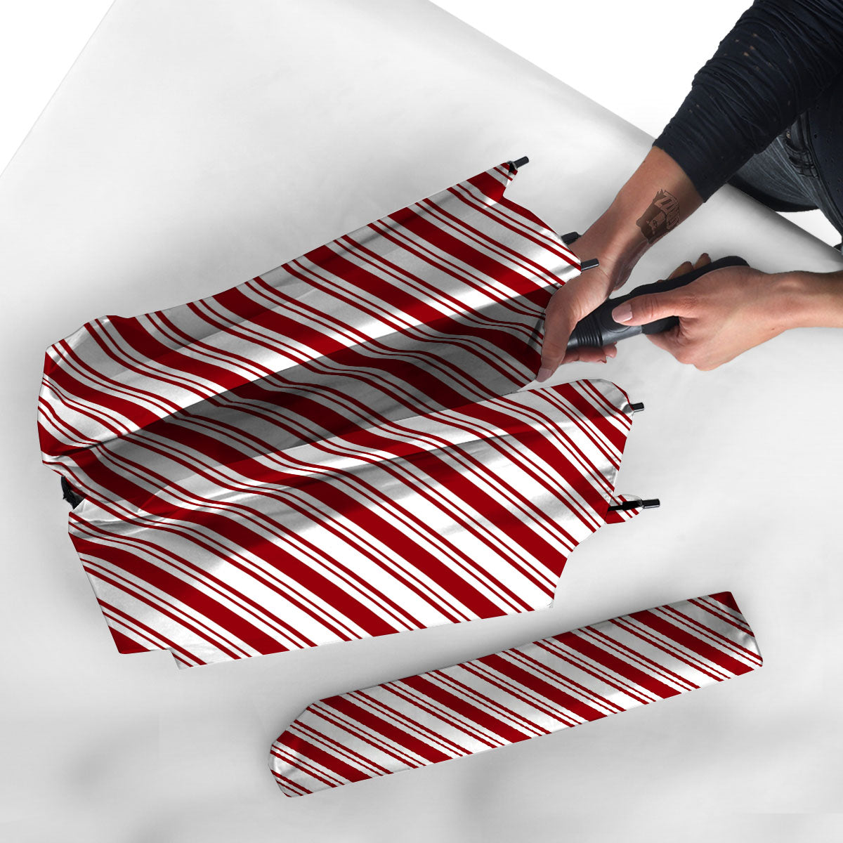 Stripes Xmas Candy Cane Print Pattern Umbrella-grizzshop