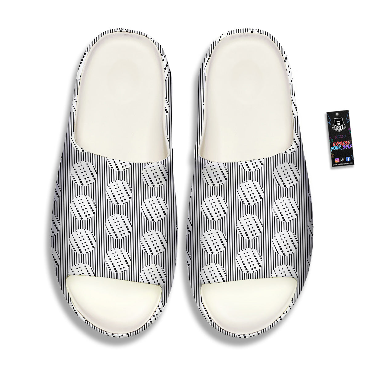 Stripes And Polka Dot Print Pattern Sandals-grizzshop