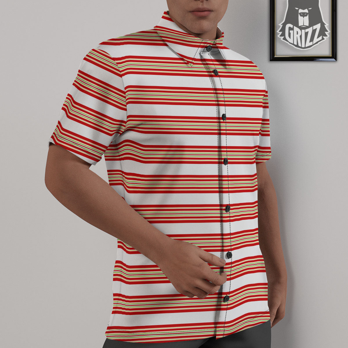 Stripes Merry Christmas Print Pattern Untucked Shirts-grizzshop