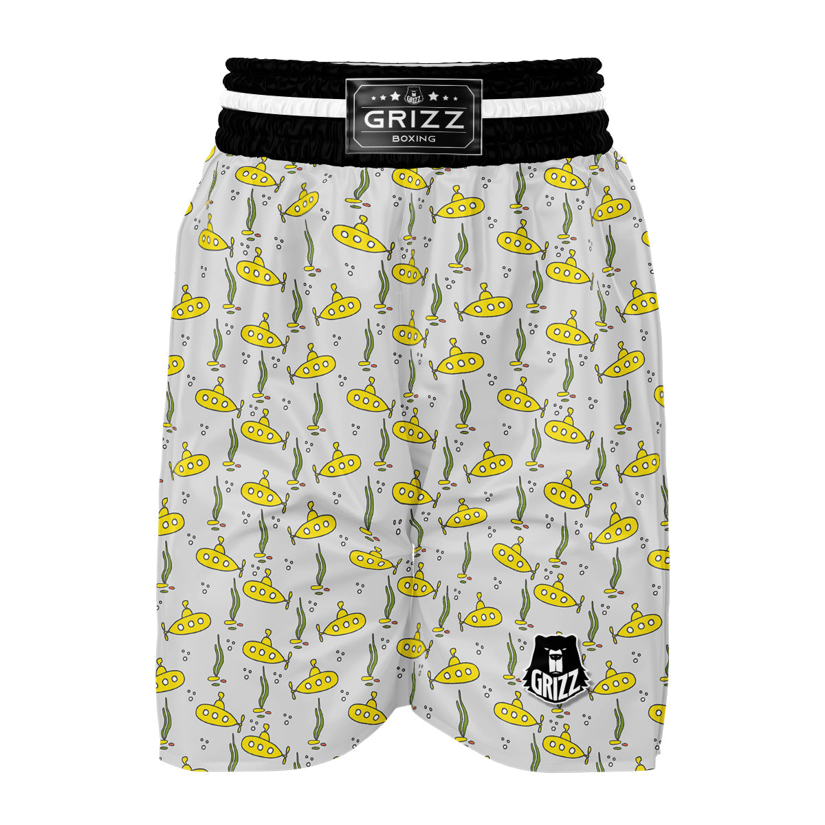 Submarine Hand Drawn Print Pattern Boxing Shorts-grizzshop