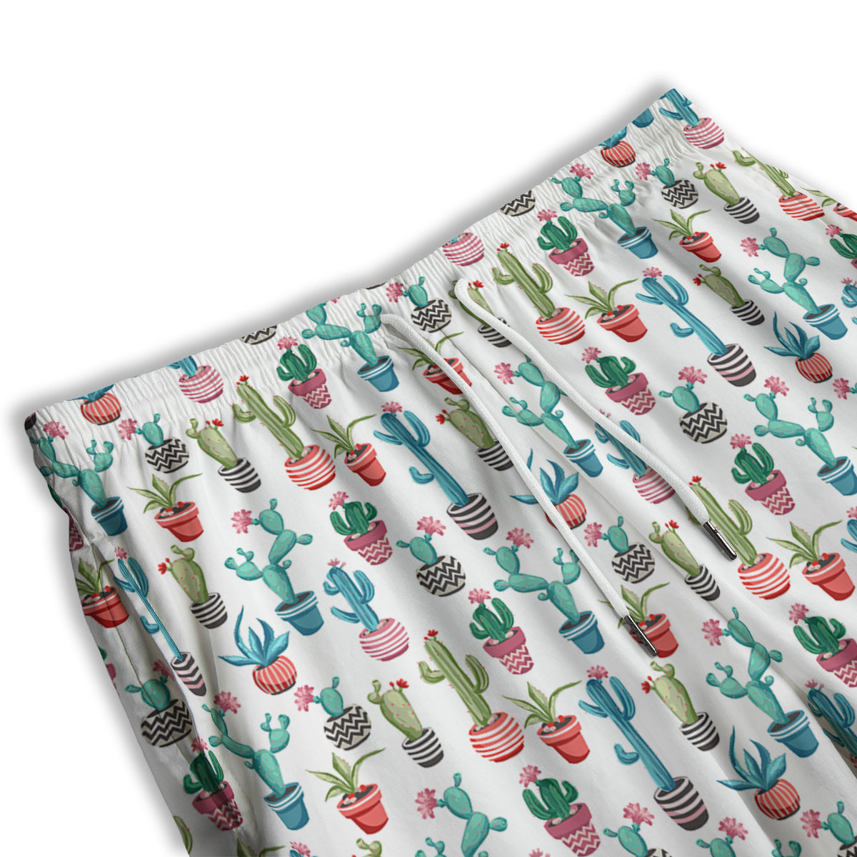 Succulent And Cute Cactus Print Men's Athletic Shorts
