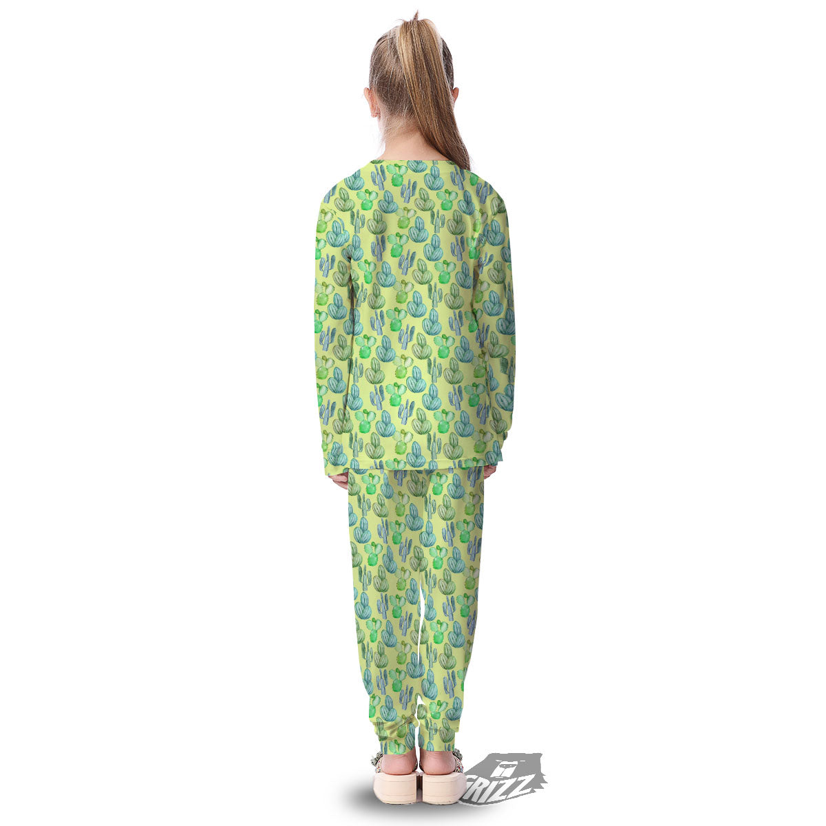 Succulent And Pastel Cactus Print Kid's Pajamas-grizzshop