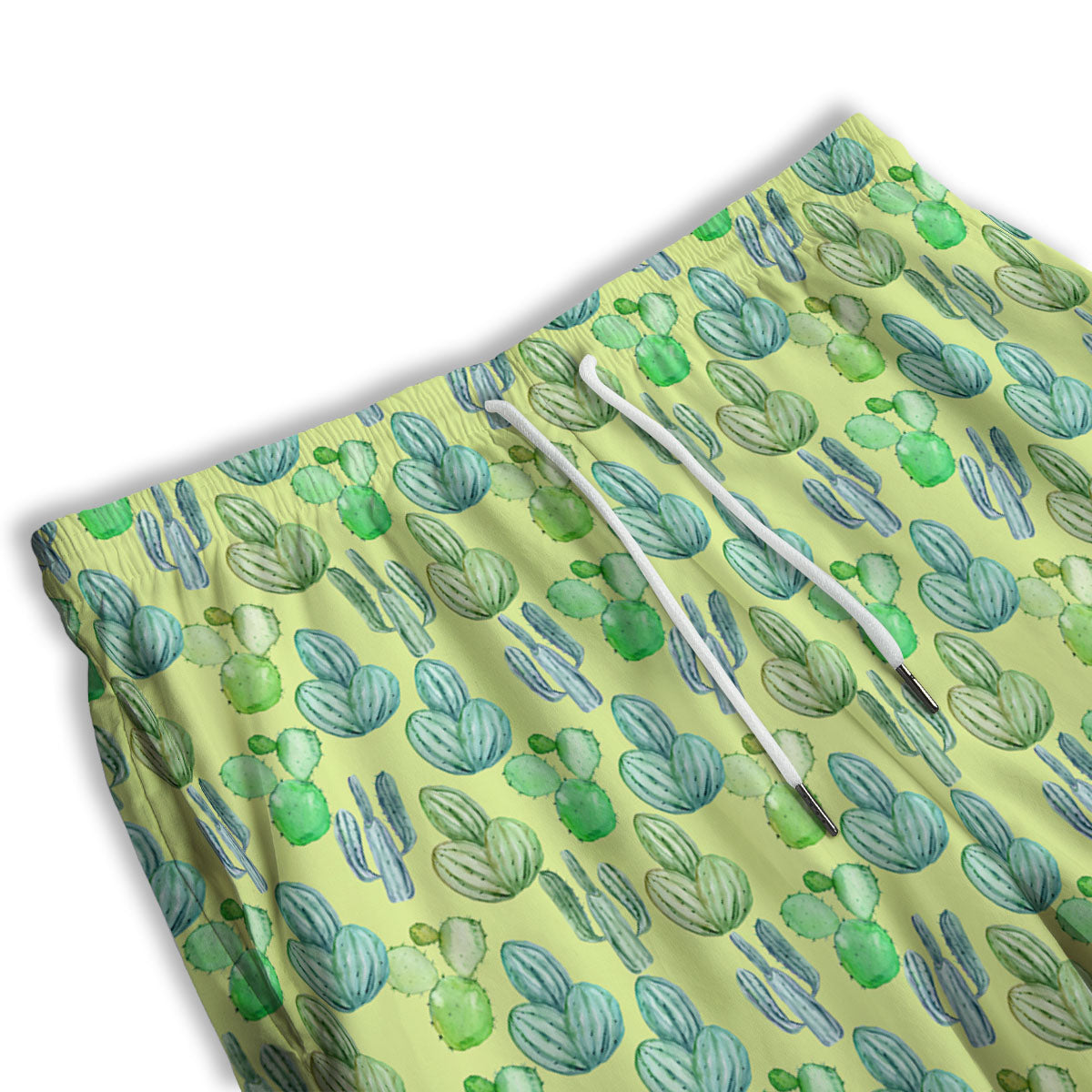 Succulent And Pastel Cactus Print Men's Athletic Shorts