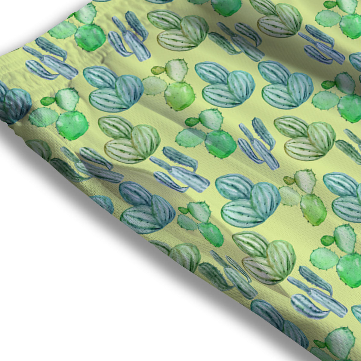 Succulent And Pastel Cactus Print Mesh Shorts