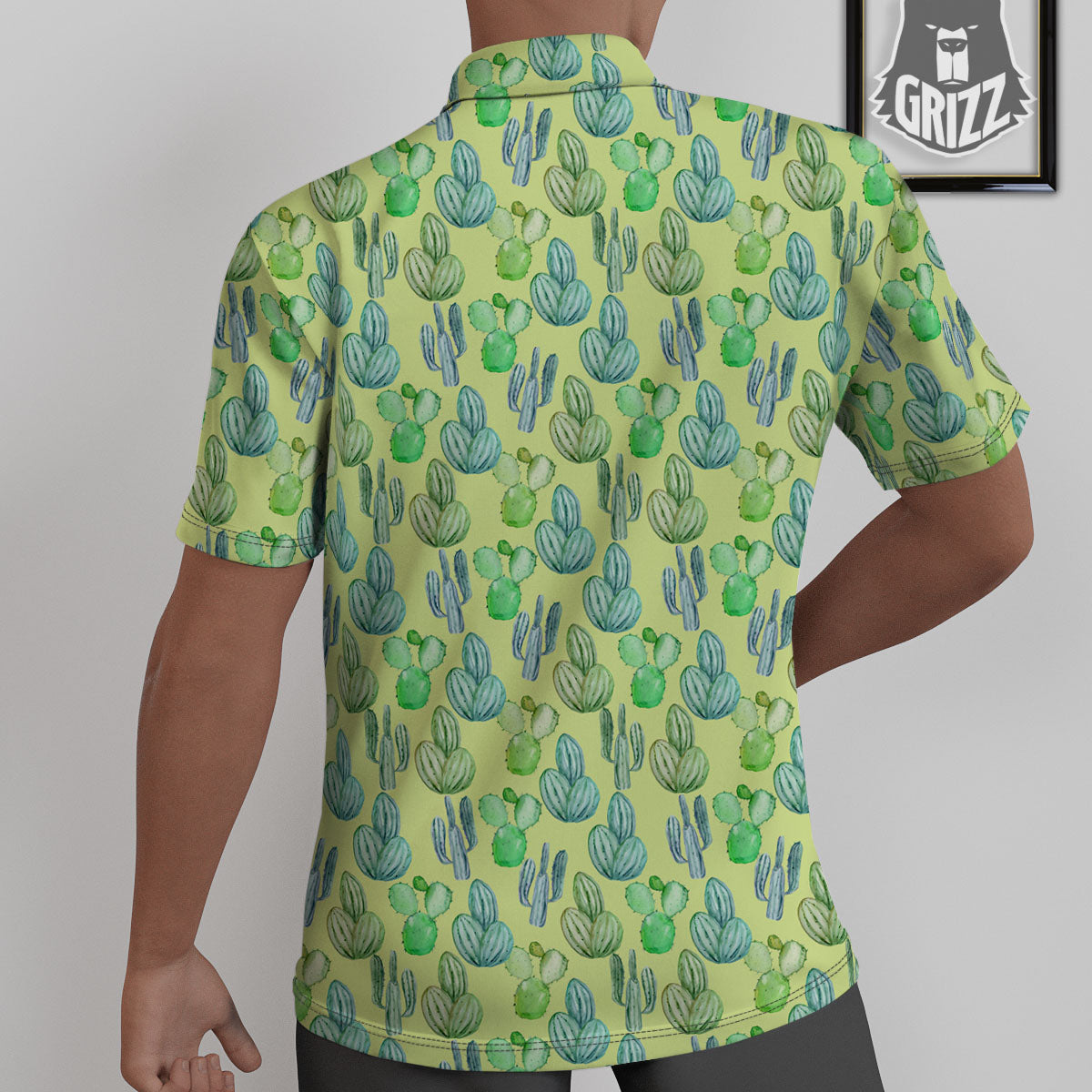 Succulent And Pastel Cactus Print Untucked Shirts-grizzshop