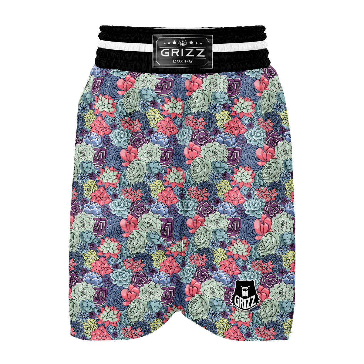 Succulent Colorful Print Pattern Boxing Shorts-grizzshop