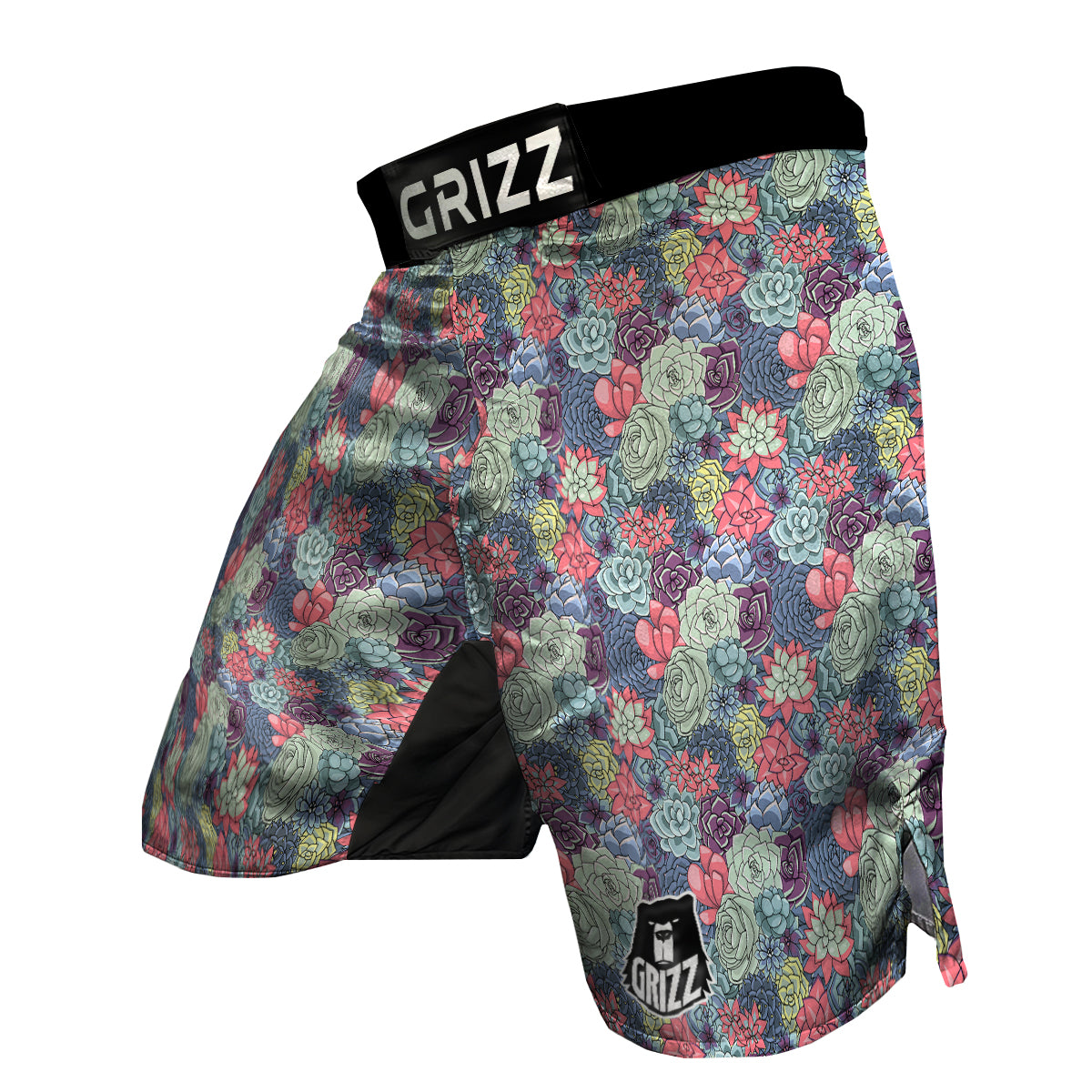 Succulent Colorful Print Pattern MMA Shorts-grizzshop