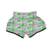 Succulent Pink And Green Print Pattern Muay Thai Boxing Shorts-grizzshop