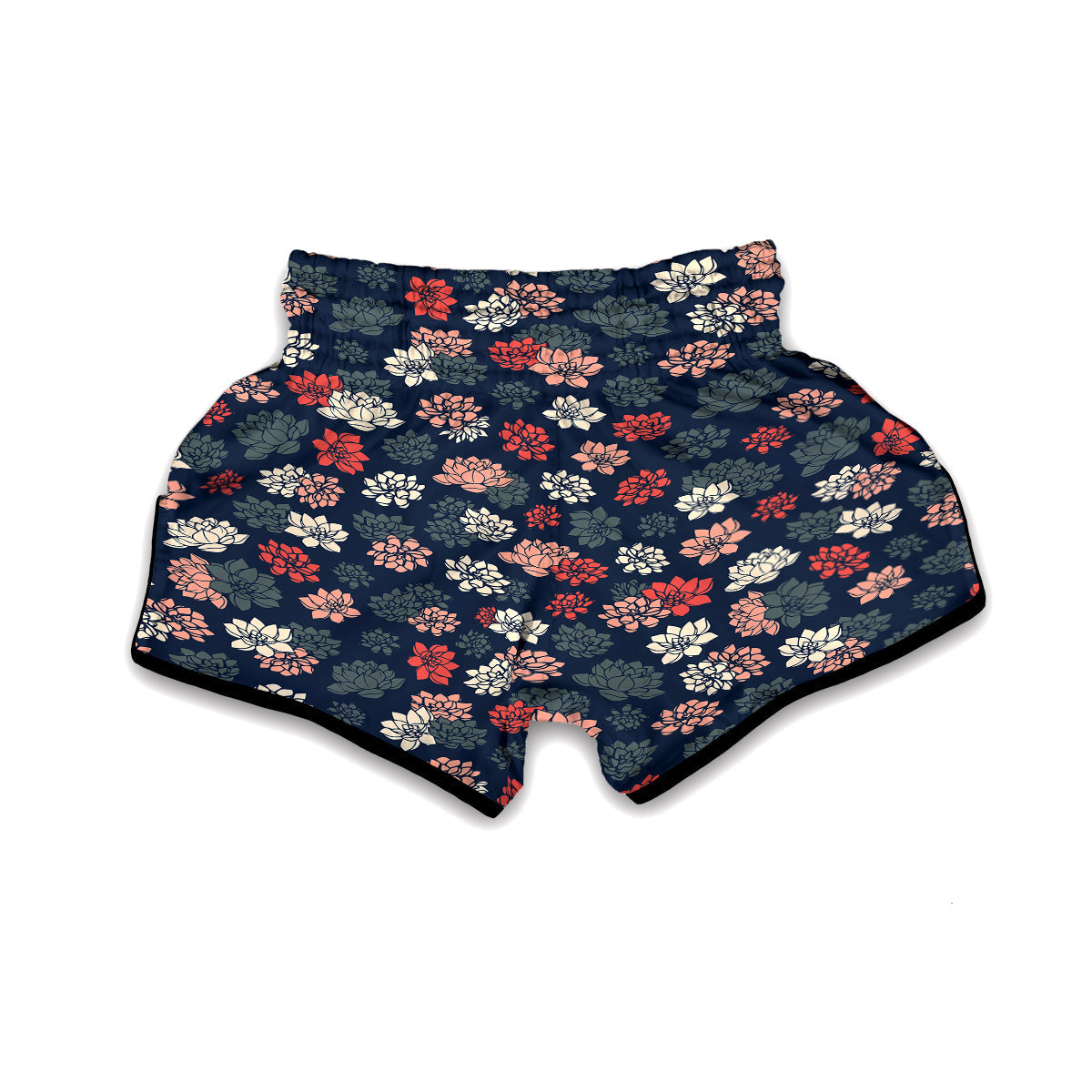 Succulent Vintage Color Print Pattern Muay Thai Boxing Shorts-grizzshop