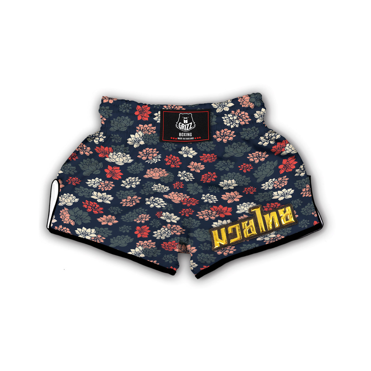 Succulent Vintage Color Print Pattern Muay Thai Boxing Shorts-grizzshop