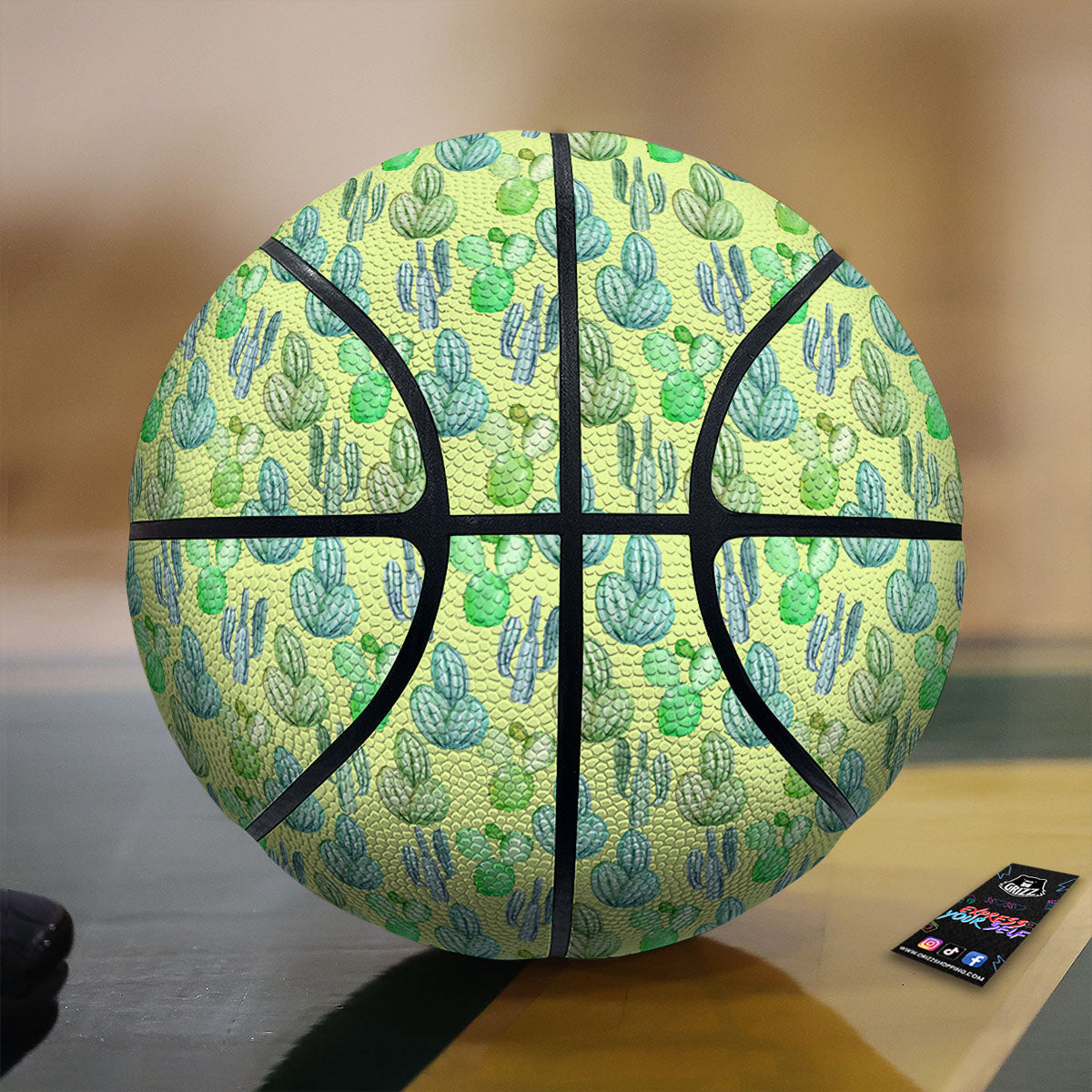 Succulent And Pastel Cactus Print Basketball