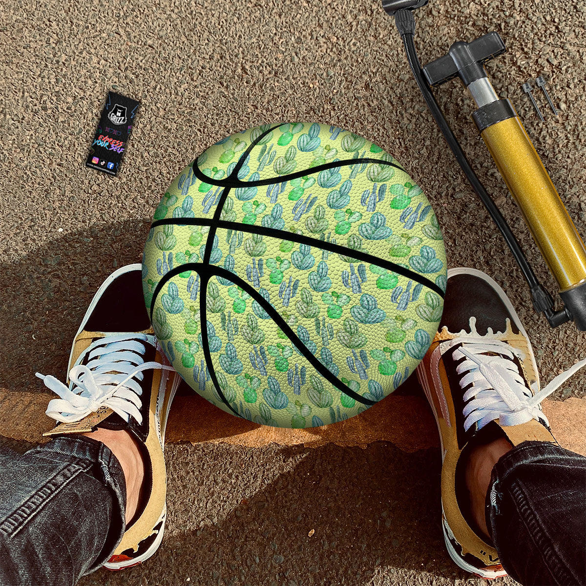 Succulent And Pastel Cactus Print Basketball