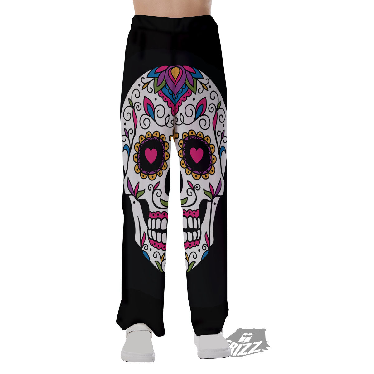 Sugar Skull Day Of The Dead Print Pajama Pants-grizzshop
