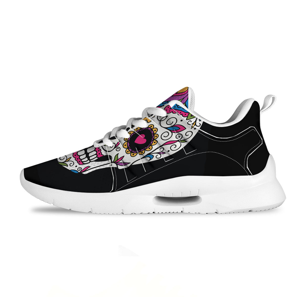 Sugar Skull Day Of The Dead Print Tennis Shoes-grizzshop