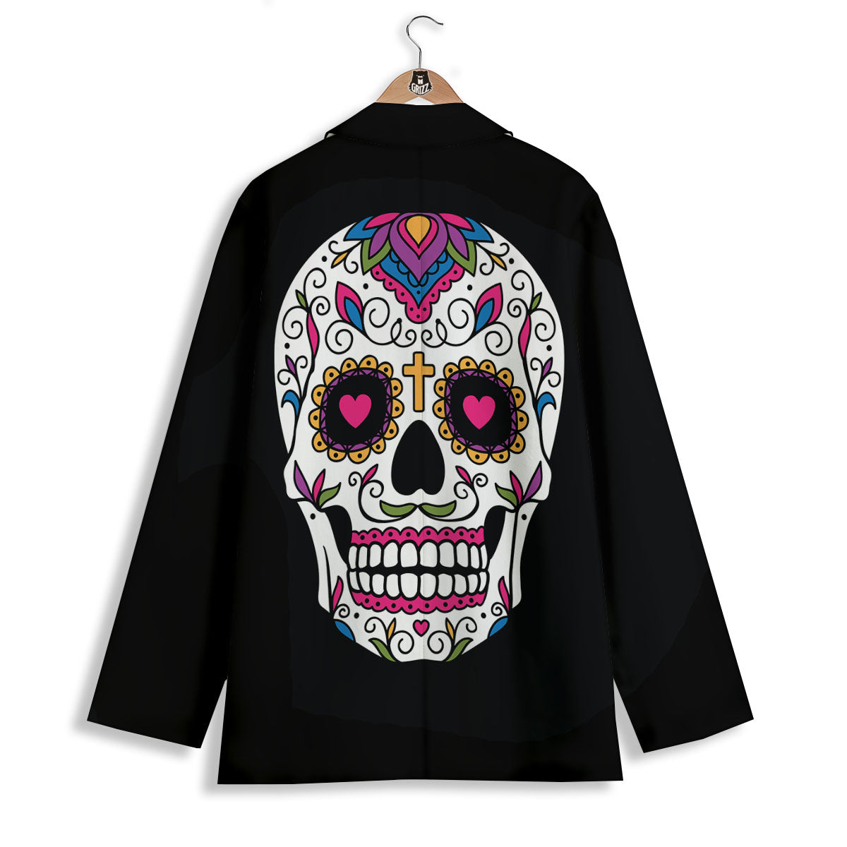 Sugar Skull Day Of The Dead Print Women's Blazer-grizzshop