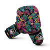 Sugar Skull Girly Skeleton Floral Pattern Print Boxing Gloves-grizzshop