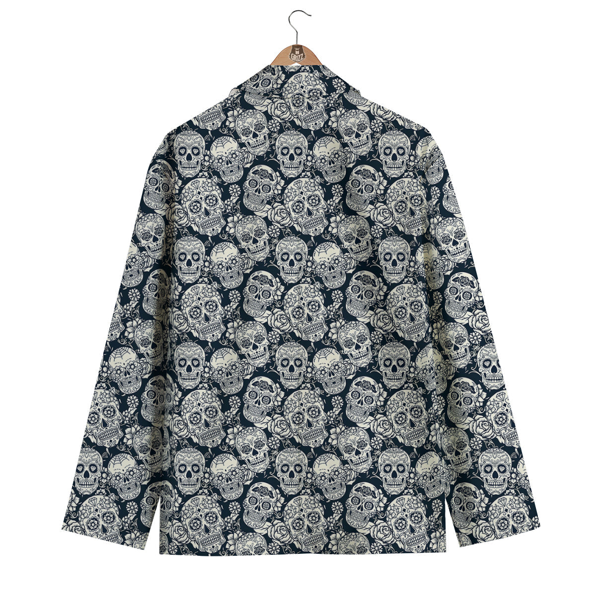 Sugar Skull Pattern Men's Blazer-grizzshop