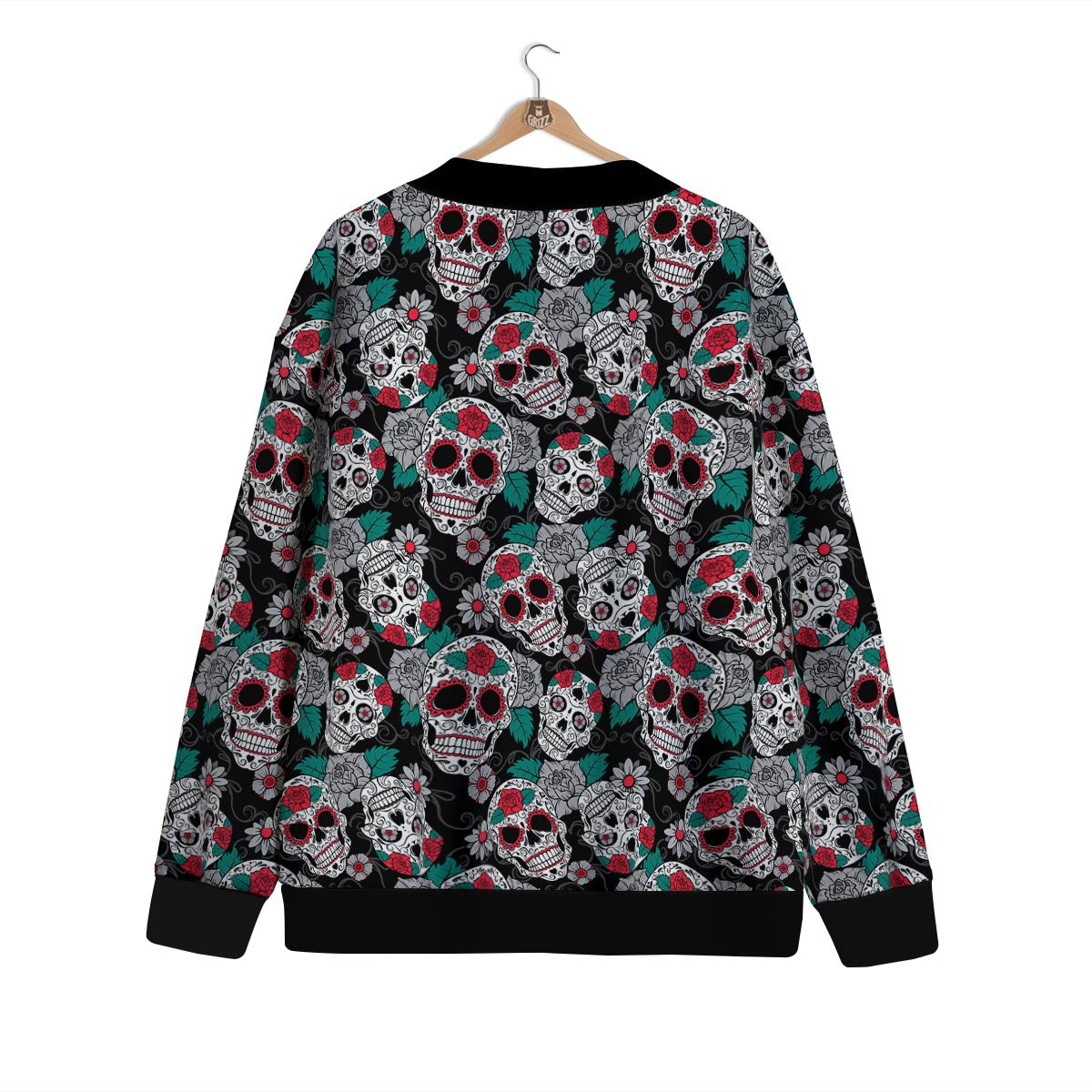 Sugar Skull Rose Floral Print Pattern Cardigan-grizzshop