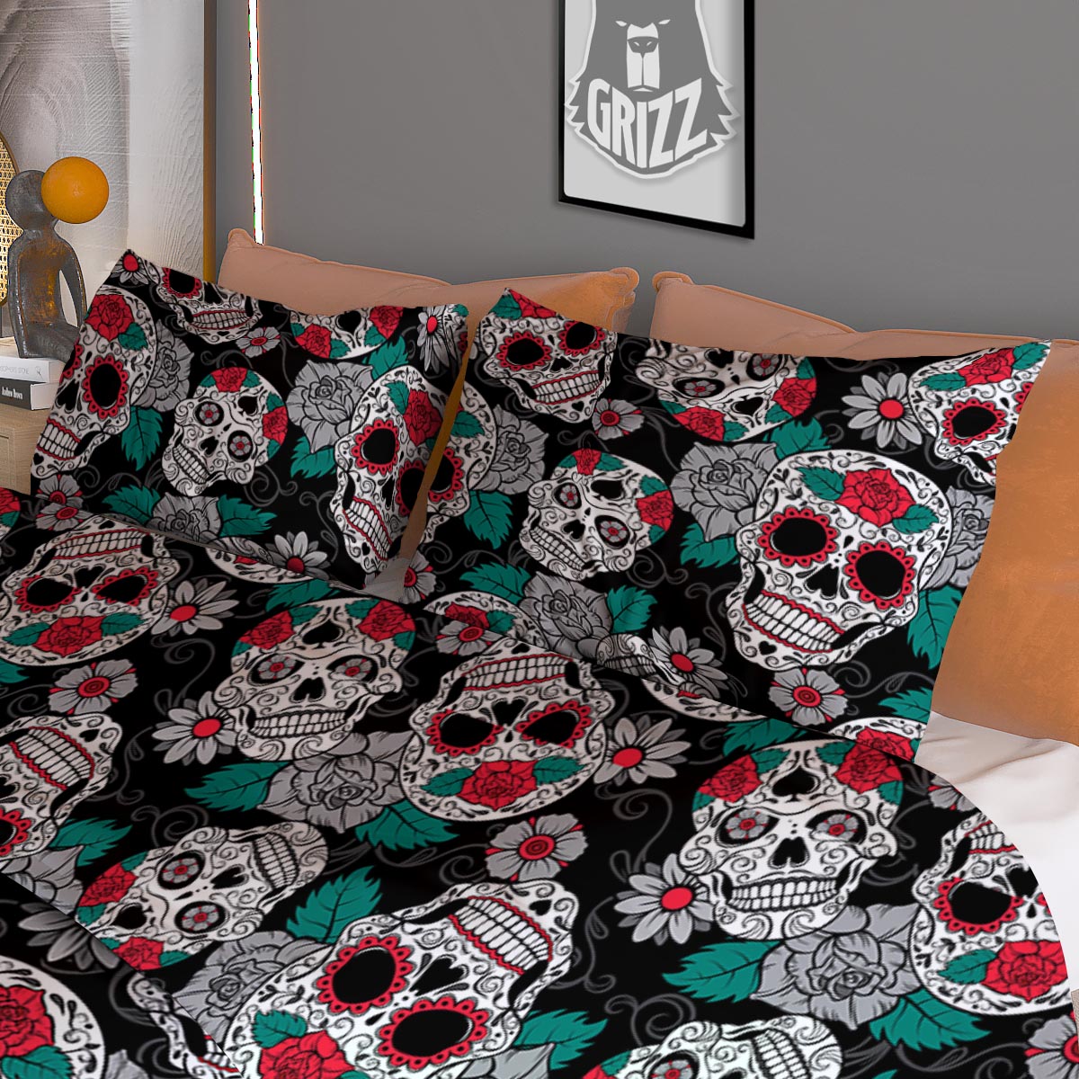 Symbol Viking Valknut Print Duvet Cover Bedding Set