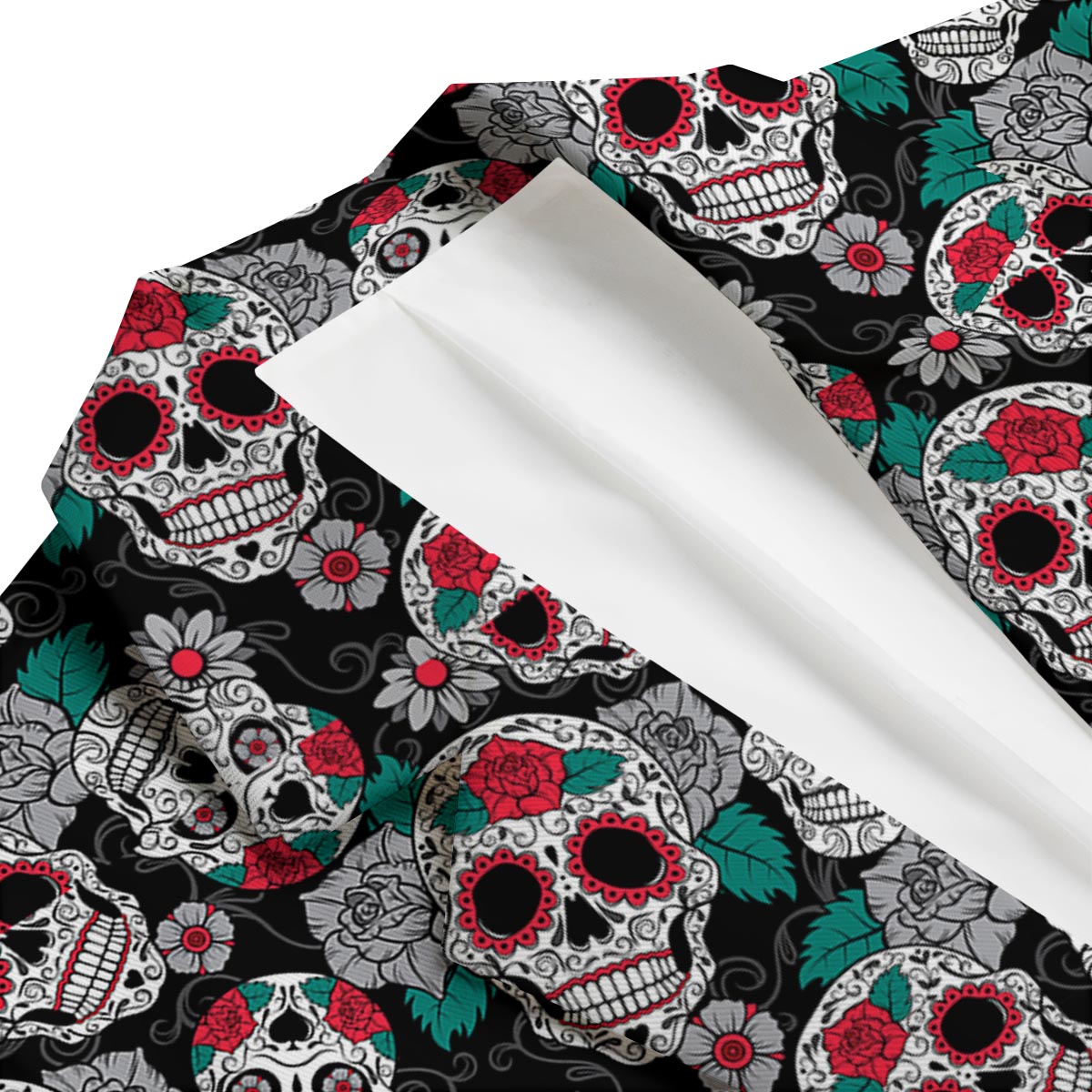 Sugar Skull Rose Floral Print Pattern Men's Blazer-grizzshop