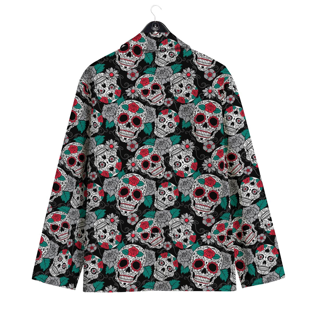 Sugar Skull Rose Floral Print Pattern Men's Sport Coat-grizzshop