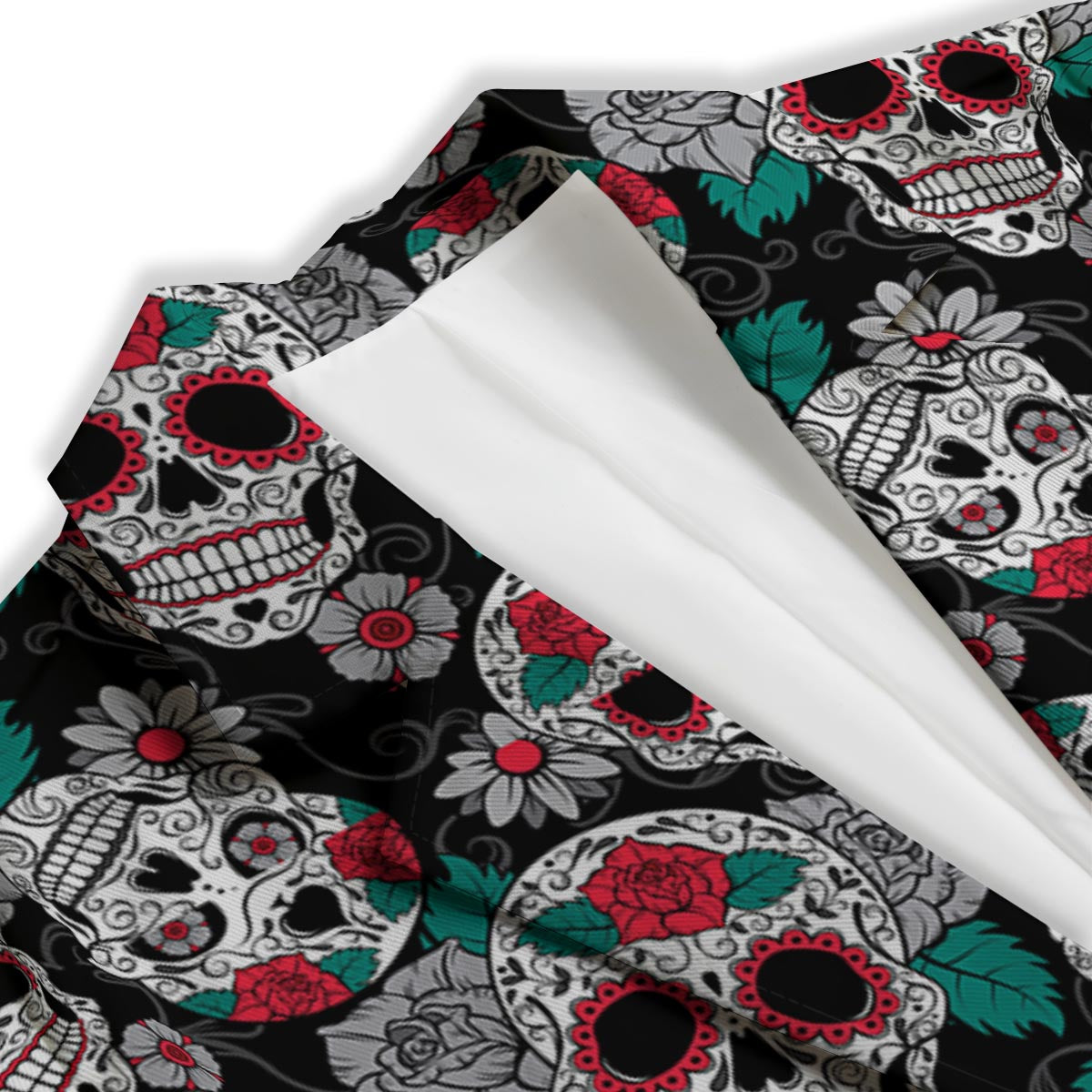 Sugar Skull Rose Floral Print Pattern Women's Blazer-grizzshop