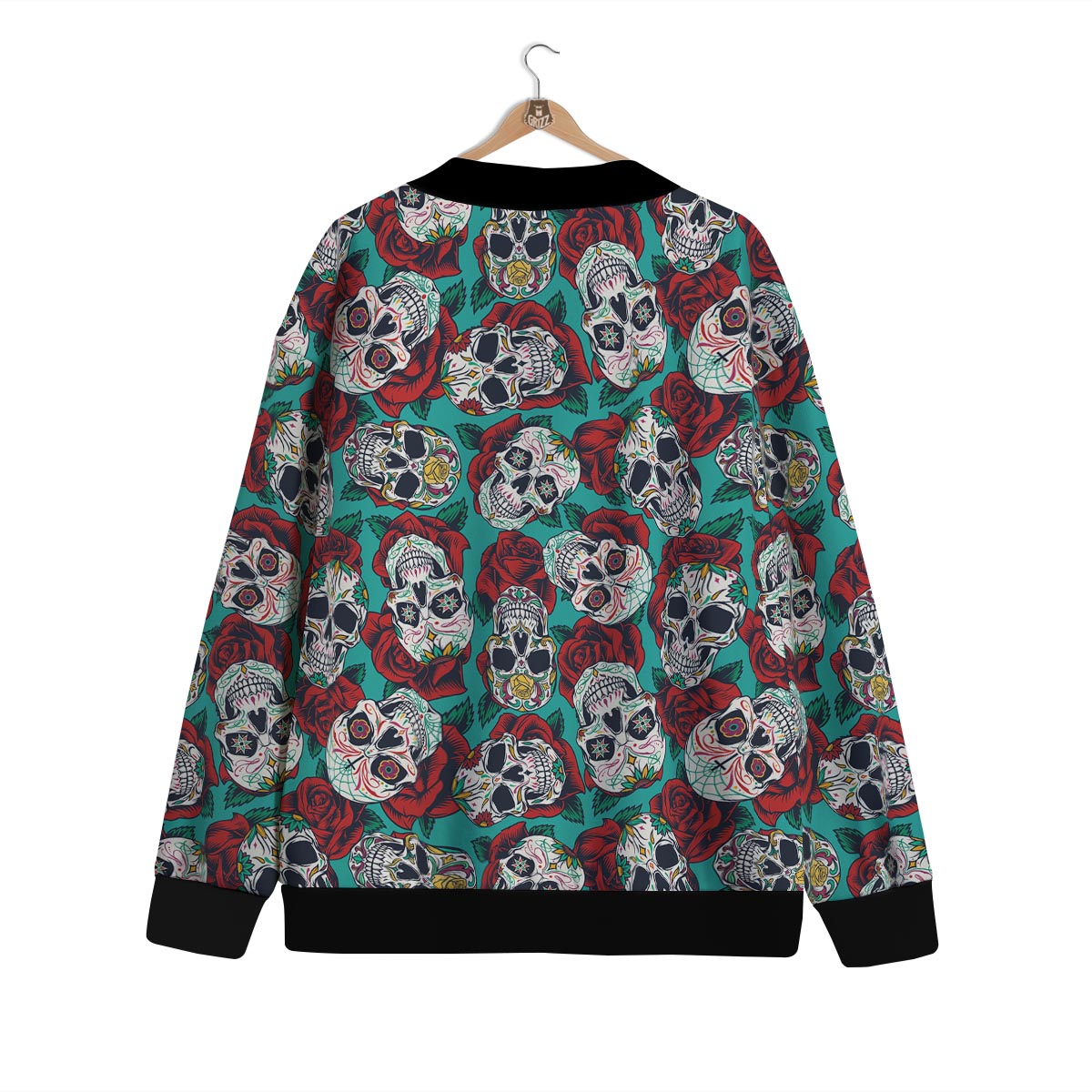 Sugar Skull Rose Flower Print Pattern Cardigan-grizzshop