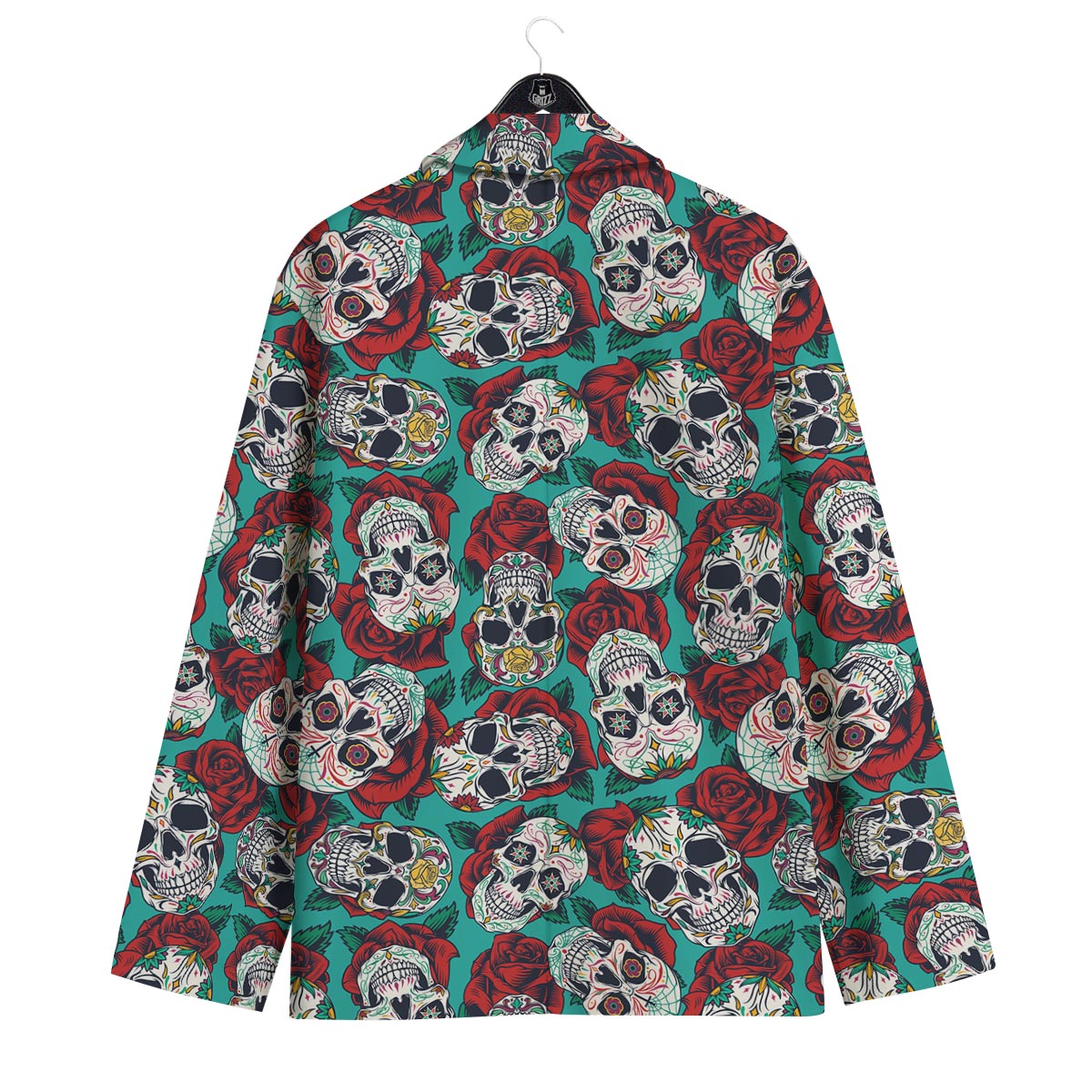 Sugar Skull Rose Flower Print Pattern Men's Sport Coat-grizzshop