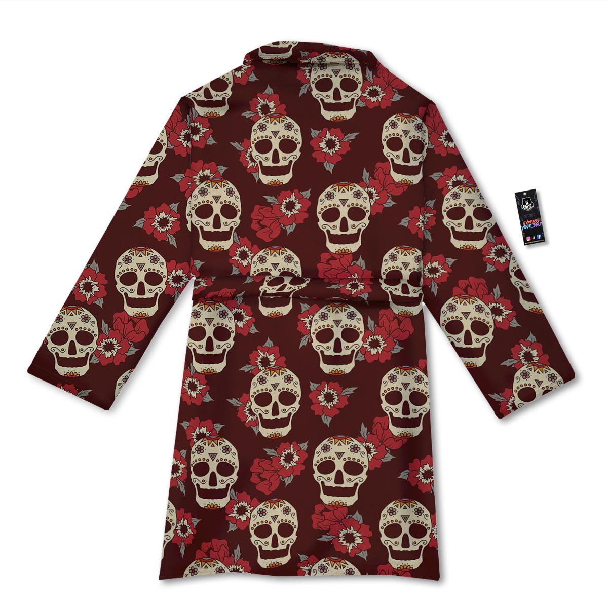 Sugar Skull Rose Print Pattern Bathrobe-grizzshop