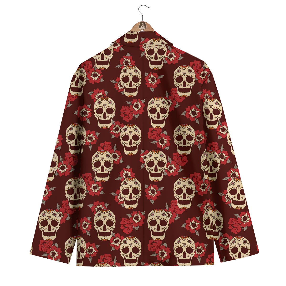 Sugar Skull Rose Print Pattern Men's Blazer-grizzshop