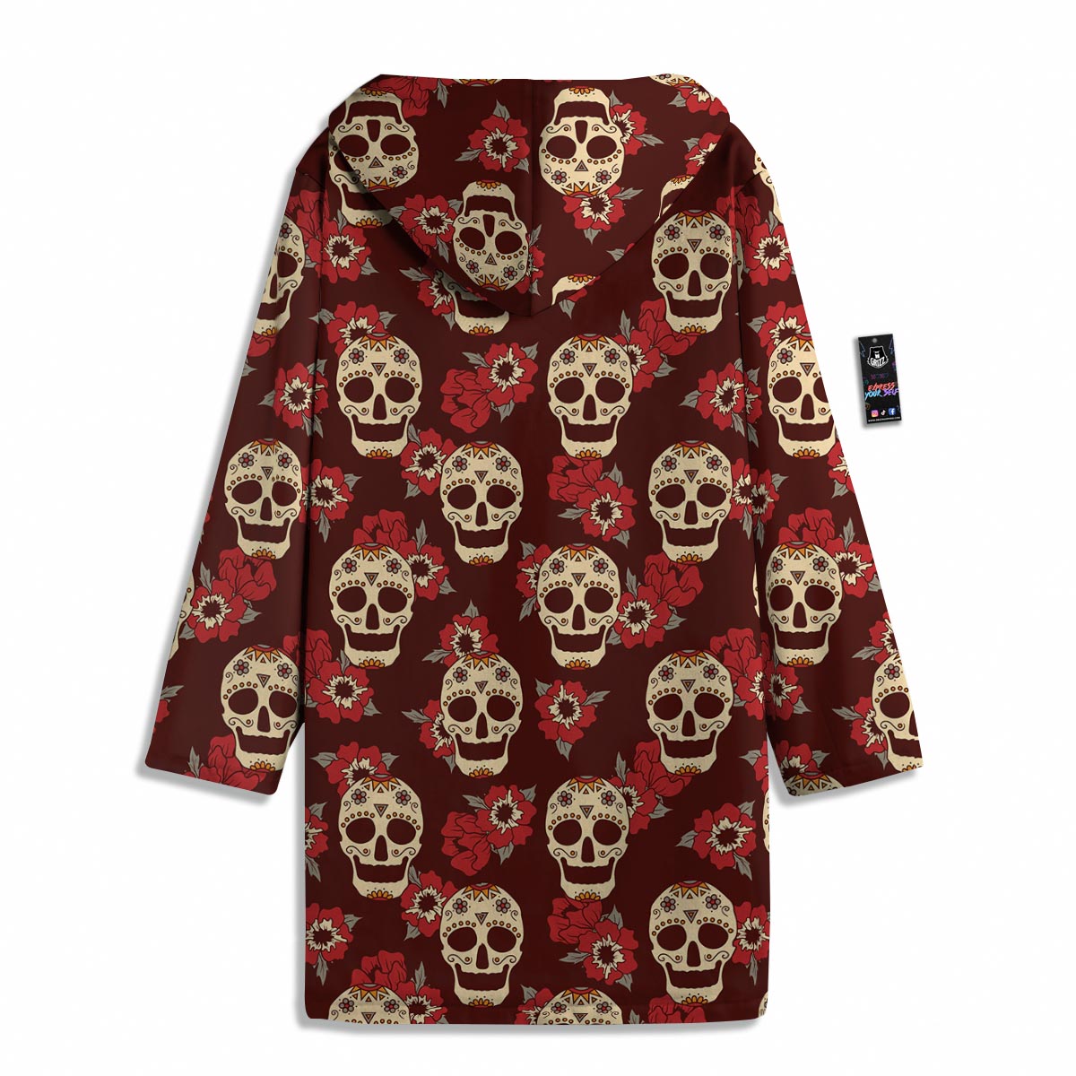 Sugar Skull Rose Print Pattern Men's Windbreaker Jacket-grizzshop