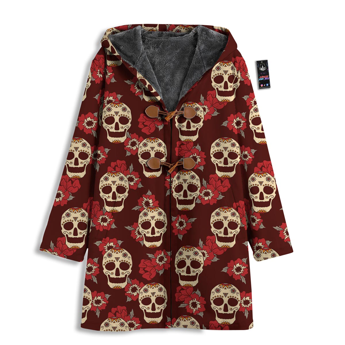 Sugar Skull Rose Print Pattern Men's Windbreaker Jacket-grizzshop