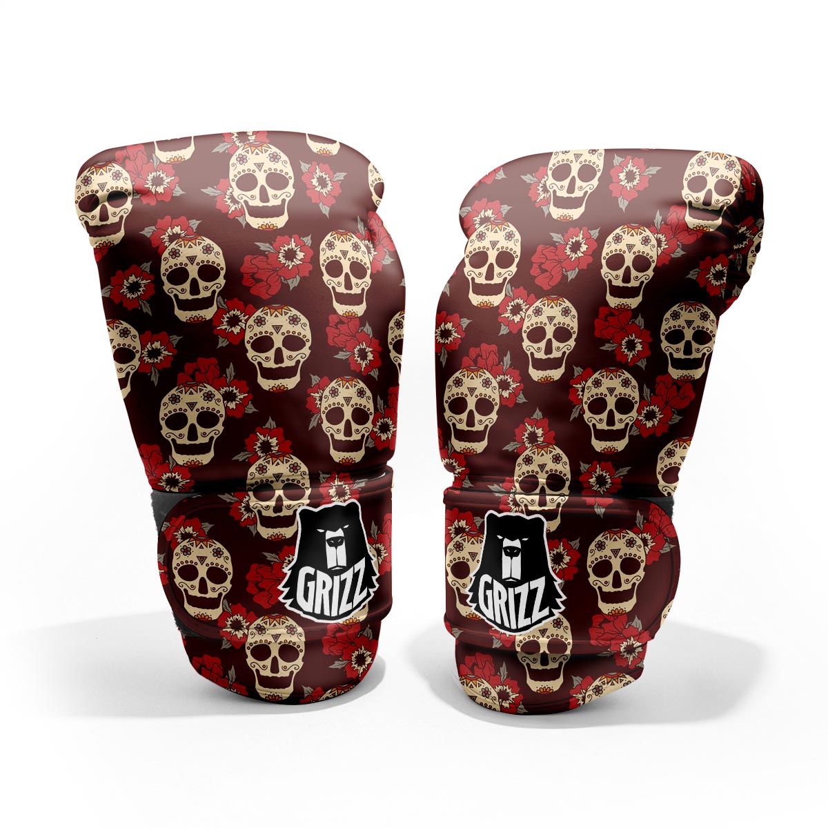 Sugar Skull Rose Print Pattern Pro Boxing Glove