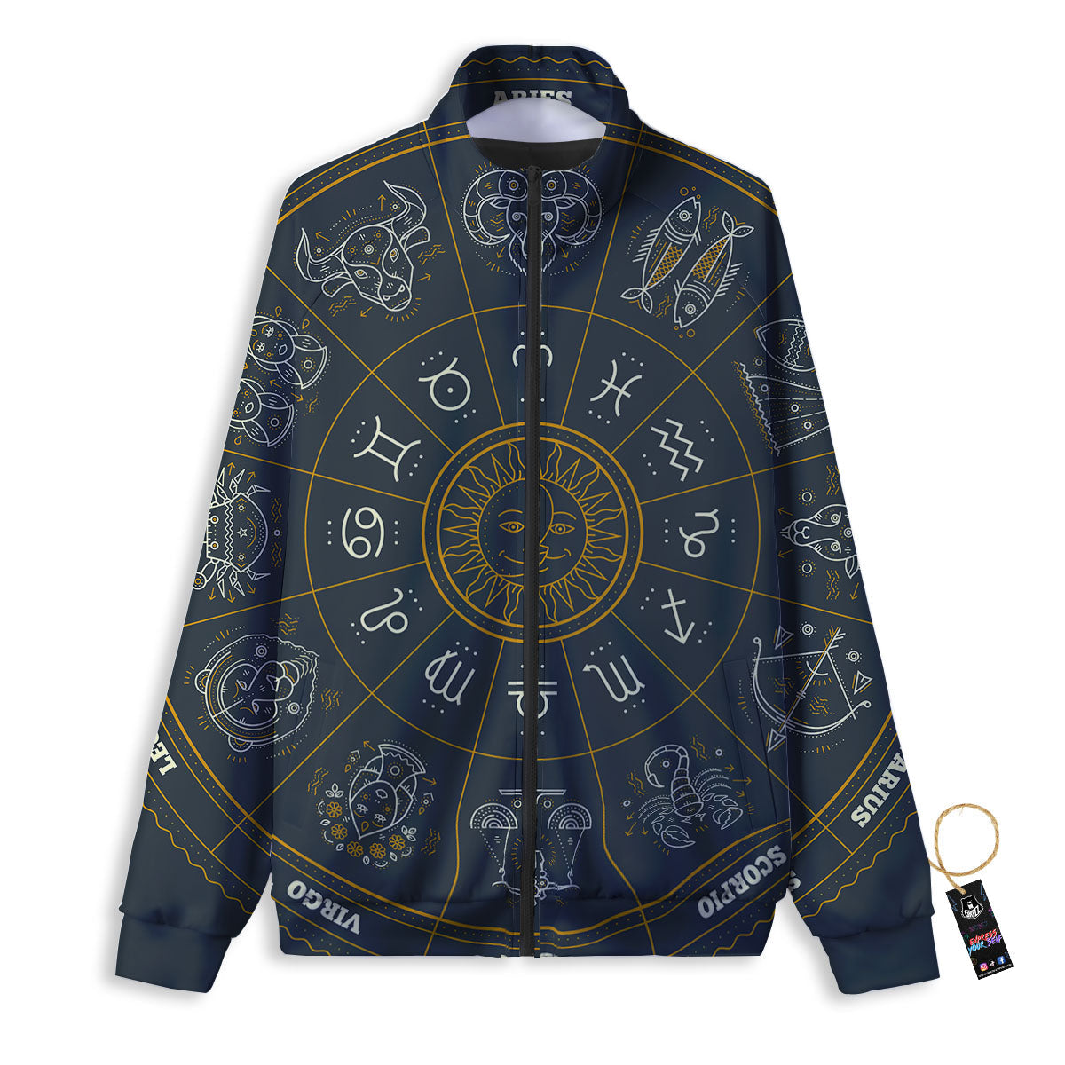 Sugar Skull Rose Print Pattern Track Jacket-grizzshop