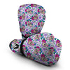 Sugar Skull Skeleton Girly Floral Pattern Print Boxing Gloves-grizzshop