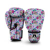 Sugar Skull Skeleton Girly Floral Pattern Print Boxing Gloves-grizzshop