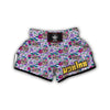 Sugar Skull Skeleton Girly Floral Pattern Print Muay Thai Boxing Shorts-grizzshop