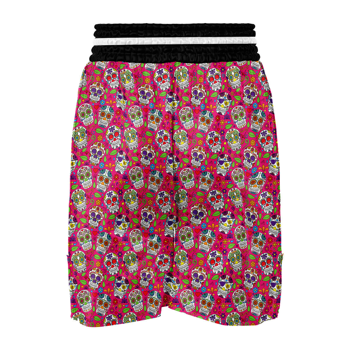 Sugar Skull Skeleton Girly Floral Pirate Pattern Print Boxing Shorts-grizzshop
