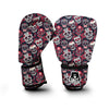 Sugar Skull Skeleton Girly Rose Floral Pattern Print Boxing Gloves-grizzshop