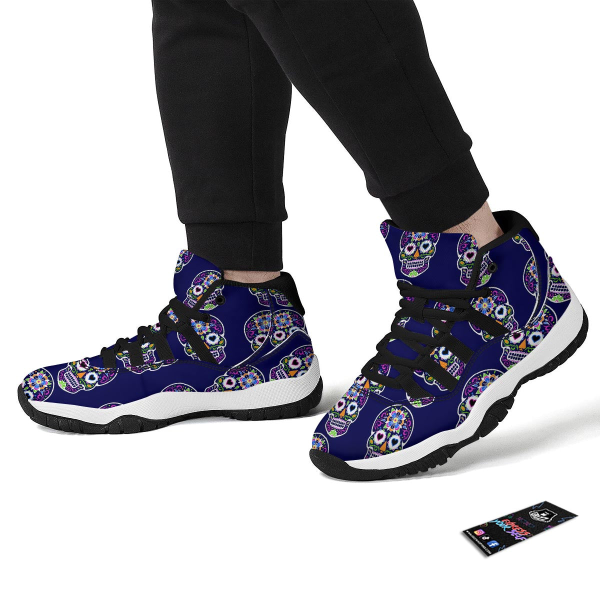 Sugar Skull Teal Pink Print Pattern Black Bball Shoes-grizzshop