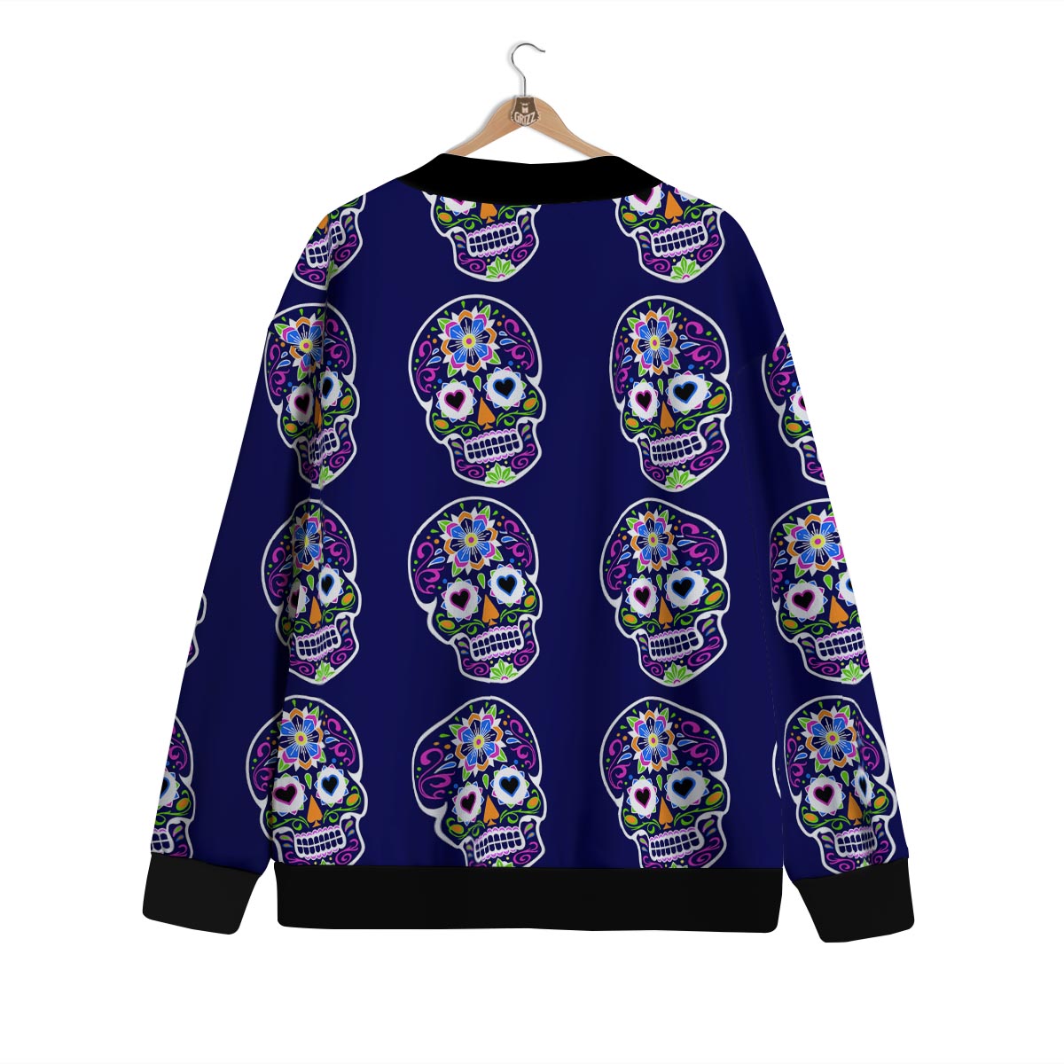 Sugar Skull Teal Pink Print Pattern Cardigan-grizzshop