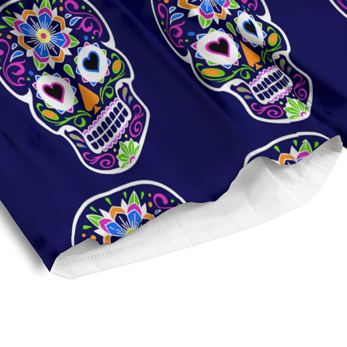 Sugar Skull Teal Pink Print Pattern Men's Athletic Shorts