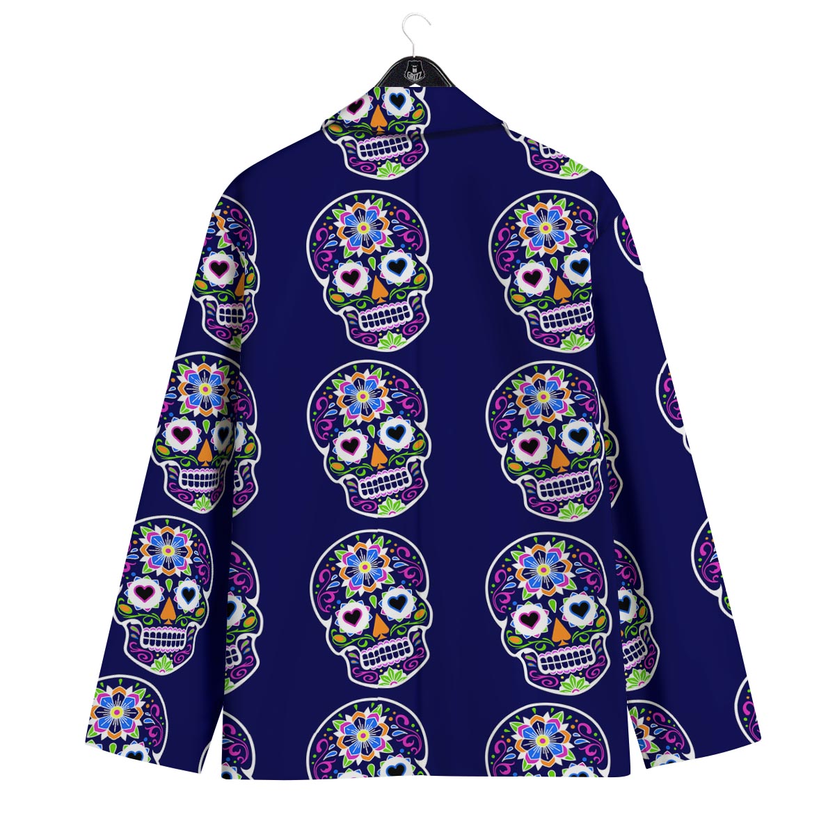 Sugar Skull Teal Pink Print Pattern Men's Sport Coat-grizzshop