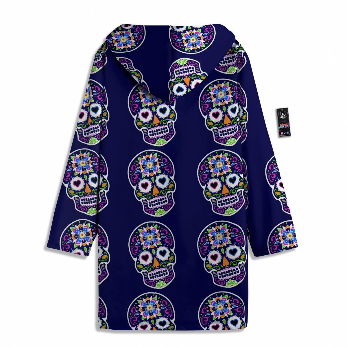 Sugar Skull Teal Pink Print Pattern Men's Windbreaker Jacket-grizzshop